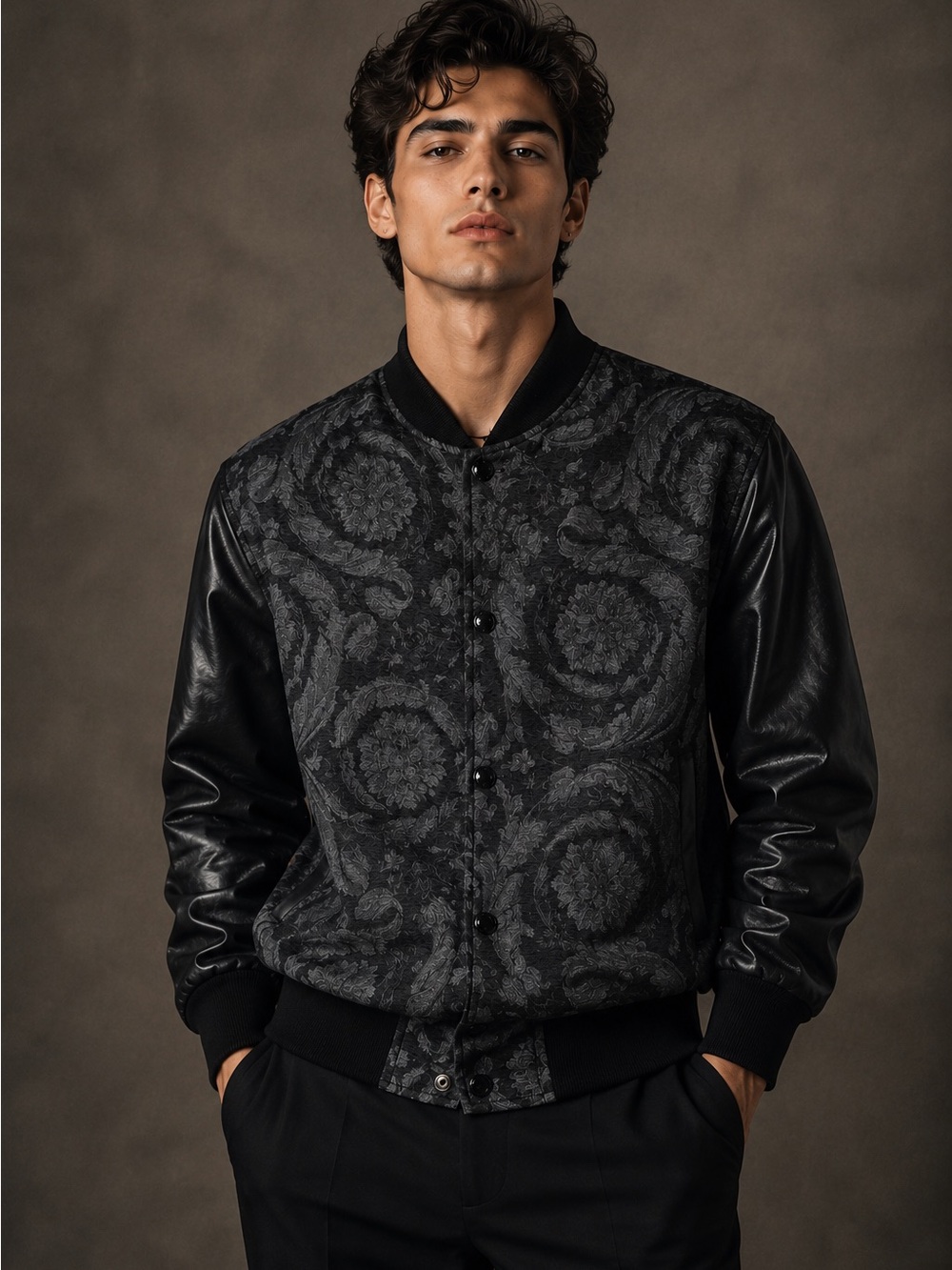 Authentic Versace Baroque Cloquet Bomber Jacket size 48